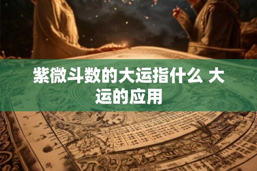 紫微斗数的大运指什么 大运的应用