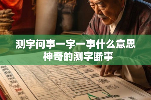 测字问事一字一事什么意思  神奇的测字断事