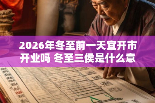 2026年冬至前一天宜开市开业吗 冬至三侯是什么意思 2026年冬至前一天宜开市开业吗 冬至三侯是什么意思