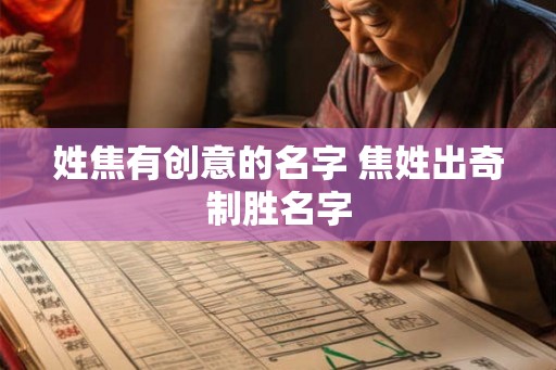 姓焦有创意的名字 焦姓出奇制胜名字