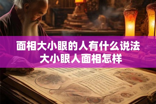 面相大小眼的人有什么说法  大小眼人面相怎样