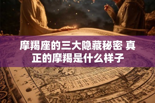 摩羯座的三大隐藏秘密 真正的摩羯是什么样子