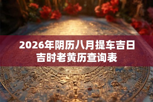 2026年阴历八月提车吉日吉时老黄历查询表 2026年阴历八月提车吉日吉时老黄历查询表