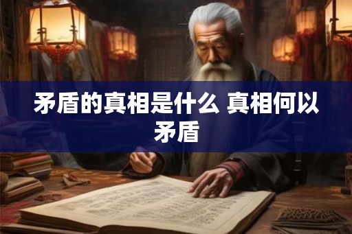 矛盾的真相是什么 真相何以矛盾 矛盾的真相是什么 真相何以矛盾