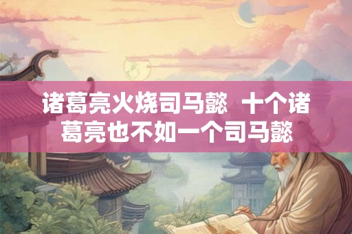 诸葛亮火烧司马懿  十个诸葛亮也不如一个司马懿