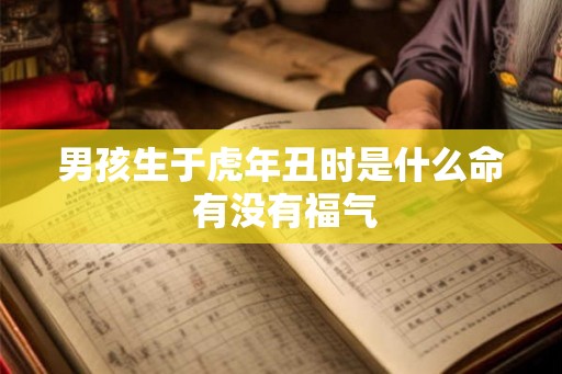 男孩生于虎年丑时是什么命 有没有福气