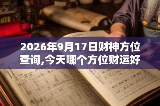 2026年9月17日财神方位查询,今天哪个方位财运好