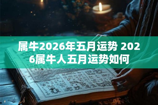 属牛2026年五月运势 2026属牛人五月运势如何