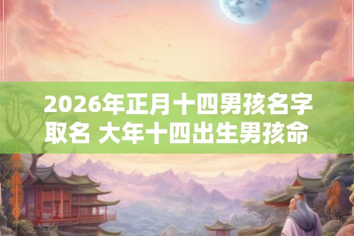 2026年正月十四男孩名字取名 大年十四出生男孩命运