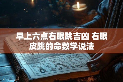 早上六点右眼跳吉凶 右眼皮跳的命数学说法