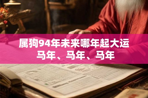 属狗94年未来哪年起大运 马年、马年、马年