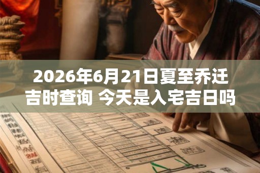 2026年6月21日夏至乔迁吉时查询 今天是入宅吉日吗