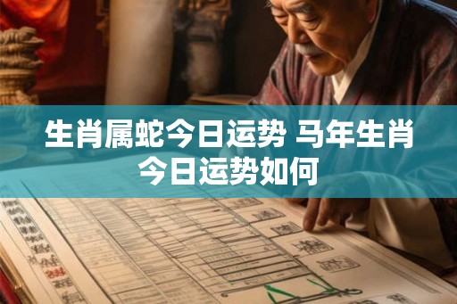 生肖属蛇今日运势 马年生肖今日运势如何 生肖属蛇今日运势 马年生肖今日运势如何