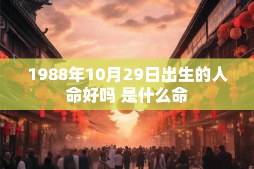 1988年10月29日出生的人命好吗 是什么命