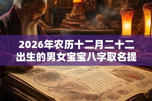 2026年农历十二月二十二出生的男女宝宝八字取名提升命局