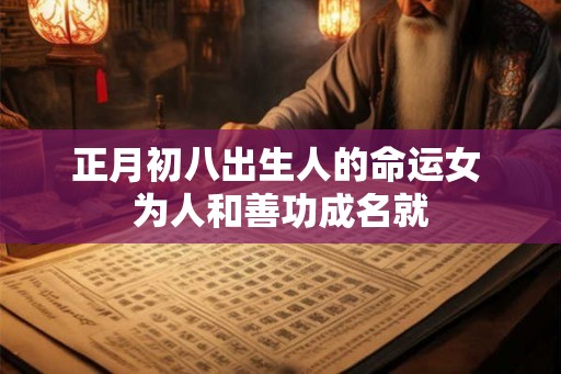 正月初八出生人的命运女 为人和善功成名就