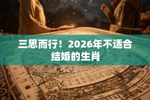 三思而行！2026年不适合结婚的生肖
