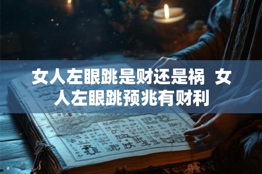 女人左眼跳是财还是祸  女人左眼跳预兆有财利