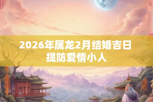 2026年属龙2月结婚吉日 提防爱情小人