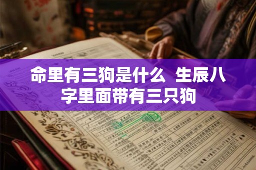 命里有三狗是什么  生辰八字里面带有三只狗
