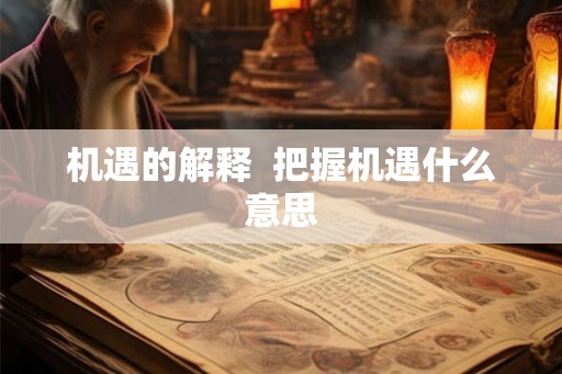 机遇的解释  把握机遇什么意思