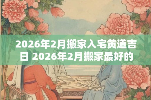 2026年2月搬家入宅黄道吉日 2026年2月搬家最好的日子
