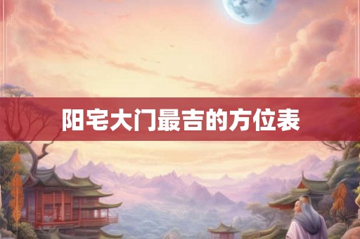 阳宅大门最吉的方位表