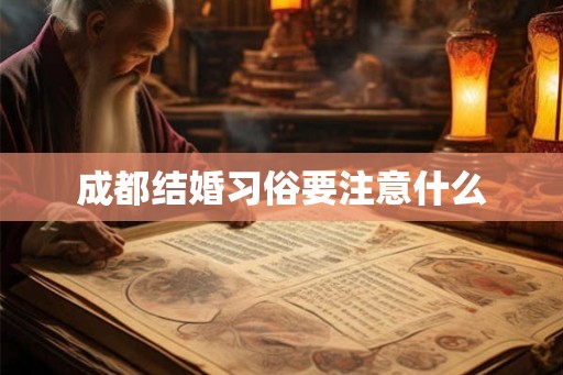 成都结婚习俗要注意什么