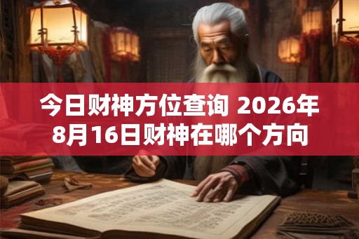 今日财神方位查询 2026年8月16日财神在哪个方向