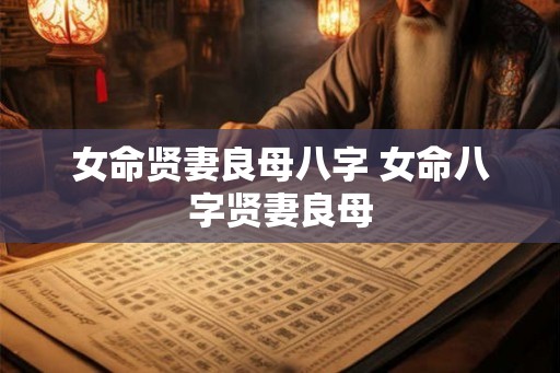 女命贤妻良母八字 女命八字贤妻良母