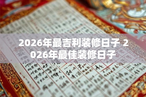 2026年最吉利装修日子 2026年最佳装修日子