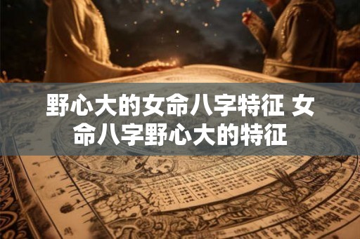 野心大的女命八字特征 女命八字野心大的特征