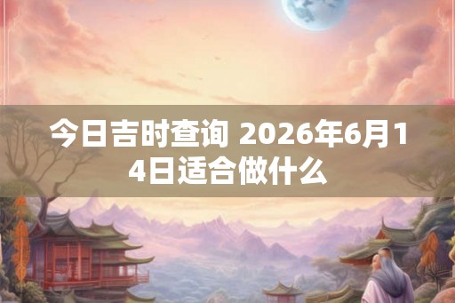 今日吉时查询 2026年6月14日适合做什么