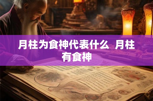 月柱为食神代表什么  月柱有食神
