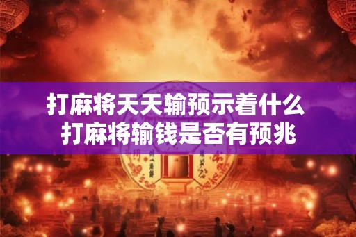 打麻将天天输预示着什么 打麻将输钱是否有预兆 打麻将天天输预示着什么 打麻将输钱是否有预兆