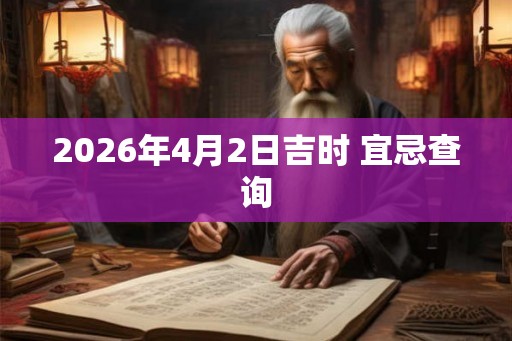 2026年4月2日吉时 宜忌查询