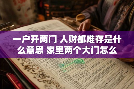 一户开两门 人财都难存是什么意思 家里两个大门怎么化解