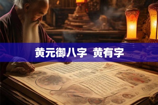 黄元御八字  黄有字