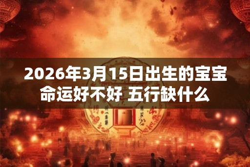 2026年3月15日出生的宝宝命运好不好 五行缺什么