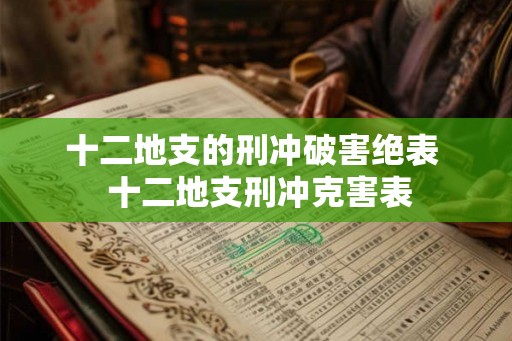 十二地支的刑冲破害绝表  十二地支刑冲克害表