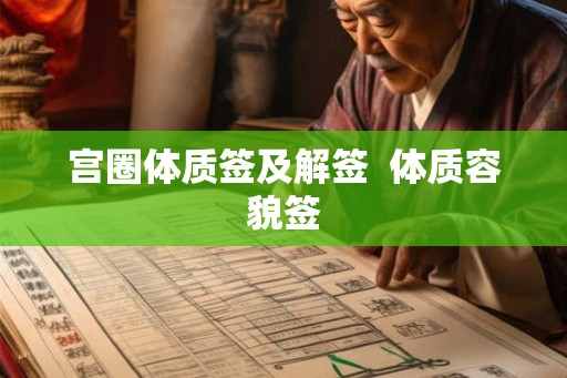宫圈体质签及解签  体质容貌签