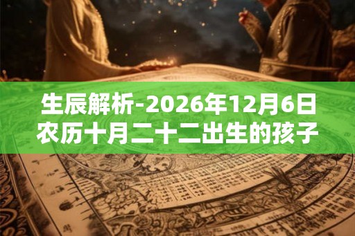 生辰解析-2026年12月6日农历十月二十二出生的孩子八字起名