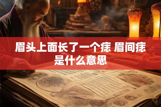 眉头上面长了一个痣 眉间痣是什么意思