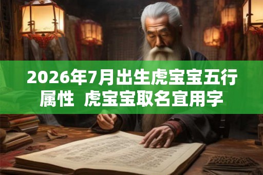 2026年7月出生虎宝宝五行属性  虎宝宝取名宜用字
