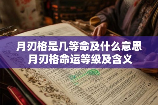 月刃格是几等命及什么意思 月刃格命运等级及含义 月刃格是几等命及什么意思 月刃格命运等级及含义