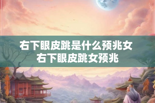 右下眼皮跳是什么预兆女 右下眼皮跳女预兆