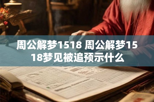 周公解梦1518 周公解梦1518梦见被追预示什么