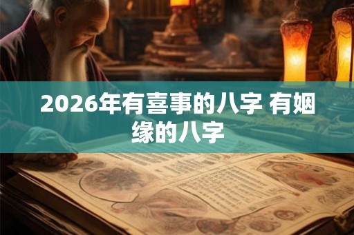 2026年有喜事的八字 有姻缘的八字 2026年有喜事的八字 有姻缘的八字