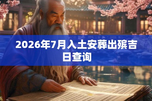 2026年7月入土安葬出殡吉日查询 2026年7月入土安葬出殡吉日查询