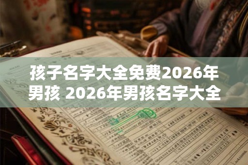 孩子名字大全免费2026年男孩 2026年男孩名字大全免费